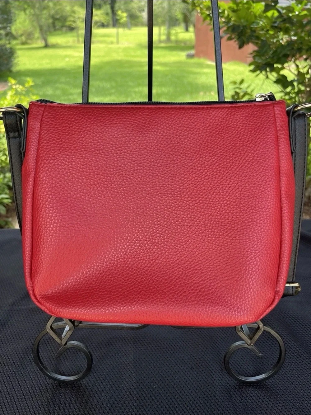 VintageY2K Juicy Couture Red and Black Logo Crossbody with Heart Lock Charm Gold